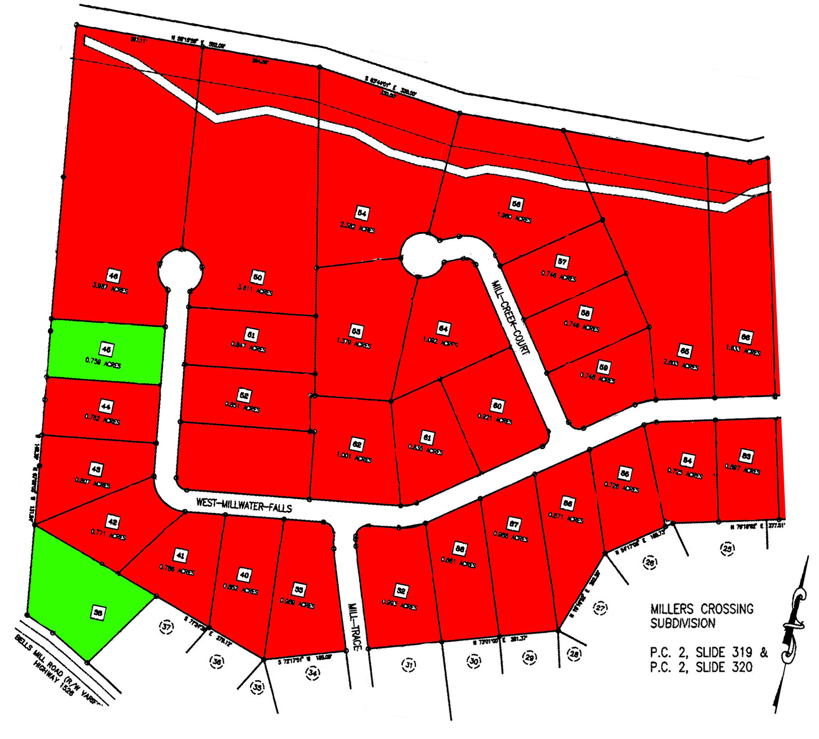 Miller\'s Crossing Plat Map Left